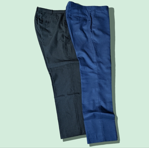 Apt. 9 Other - Bundle lot 2 men's dress work office pants slacks black pinstripe blue EUC 33